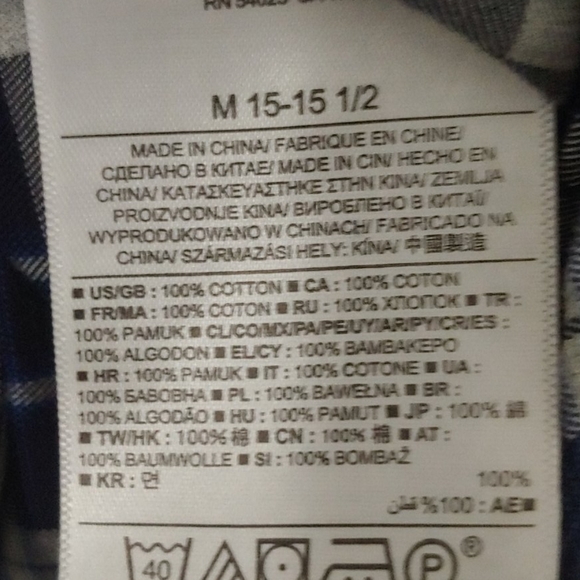 Banana Republic Blue Plaid Slim Fit Shirt. Medium 15 - 15 1/2 - Picture 10 of 10